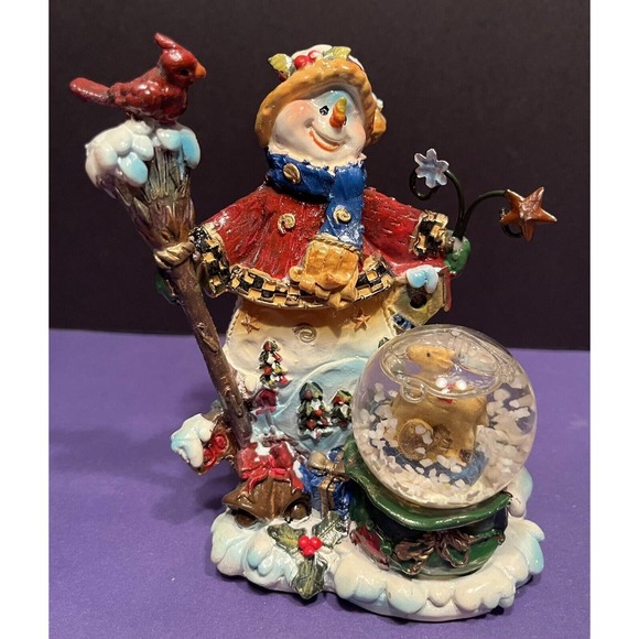 Set of 2 Snowmen with Snow Globes - Christmas Decoration Winter Wonderland - Picture 8 of 10